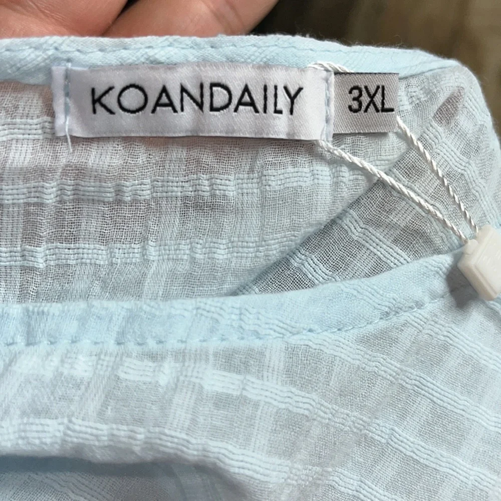 Koandaily dress baby blue mini peasant dress boho  coquette sheer sz 3xl nwt - Picture 6 of 6